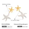Pendientes Transfronterizos de Acero Inoxidable Nuevo Estilo, Personalizados y de Moda Estilo Océano Coral Caracola Estrella de Mar Chapados en Oro de 18K Impermeables