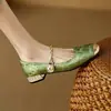 Zapatos Mary Jane Chinos Retro 2025 Otoño Nuevo Estilo Estilo Chino Boca Baja Punta Cuadrada Planos Versátiles Tacón Grueso Zapatos para Mujer
