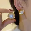 Pendientes Vintage Estilo Francés con Ojo de Gato Incrustado de Diamantes y Perlas, Pendientes de Lujo Ligero de Gama Alta, Exquisitos y Modernos Accesorios para Orejas Versátiles al por Mayor