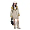 Chaqueta Cortavientos para Niñas Primavera y Otoño Modelo 2026 Estilo Coreano Casual Abrigo de Longitud Media con Capucha para Niñas Mayores con Colores Contrastantes