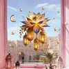 Brup Adesivo de Janela Lanterna Retro Flor de Lótus Estrela e Lua Eletrostático Dupla Face Mesma Cor Decoração de Vidro para Janela Hs-Jd4951C