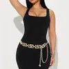 Cadena metálica para la cintura para mujer, accesorio de verano de alta gama para combinar con vestidos, cinturón delgado decorativo de moda estilo ins para trajes, cadena de moda