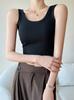 Camisola Blanca sin Mangas para Mujer, Aspecto Adelgazante y Top de Forma I de Talla Grande con Parte Inferior Alta que se Puede Usar por Fuera