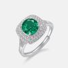 Estilo Europeo y Americano, Elegante y Único Anillo de Diamante de Alto Carbono Color Verde Esmeralda, Sensación de Lujo y Gama Alta, Anillo Chapado en Oro de Plata de Ley S925 Venta al por Mayor