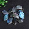Piedra original de labradorita natural piedra lunar con forma de hojas luz de luna azul con forma de gota de agua colgante joyería collar piedra desnuda