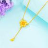 Luxo imitação de ouro 24k método antigo colar flor borla clavícula cadeia menina jóias cross-border areia colar de ouro jóias