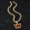 Collar con Colgante de Letra W en Inglés Estilo Hip-Hop para Hombre, Nuevo Estilo Transfronterizo Europeo y Americano, Personalizado con Goteo de Aceite
