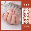 Zhengxiang fábrica personalizado Navidad pegatinas de uñas dibujos animados impermeable película para uñas copo de nieve pegatinas de uñas europeas y americanas al por mayor