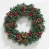 Guirlanda de Natal Amazon Transfronteiriça para Porta e Janela com Pinhas Frutas Vermelhas e Videira Decoração Suspensa para Casa Janela Arranjo de Cena de Natal