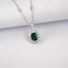 Moda Nueva Transfronteriza Gama Alta Plata S925 Collar de Esmeralda de Cultivo Cadena Versátil para Clavícula Fabricante de Origen