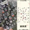 Pegatinas para Uñas Bola de Cristal Aurora Estilo Little Red Book Coloridas Navideñas Adhesivas DIY Decoración para Uñas de Teléfono Móvil