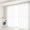 Mosquitero coreano transfronterizo Coupang con acabado semi-opaco para sala de estar y balcón, cortinas blancas con perforaciones y plisados, hecho a medida