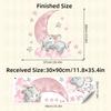 Adhesivos de Pared Autoadhesivos de Elefante Bebé Rosa Lindo Estilo Luna Decoración para Habitación de Niños Pegatinas para Dormitorio BR93094