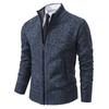 AliExpress Transfronterizo Suéter Cardigan Chaqueta de Invierno para Hombre Moda Estilo Coreano Forrado de Felpa Grosor Vertical Cuello Alto Suéter