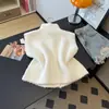 Chaleco Sencillo de Hilo con Solapa para Mujer Otoño/Invierno Chaleco Corto sin Mangas Estilo Suave de una Sola Fila Prenda Exterior para Superponer