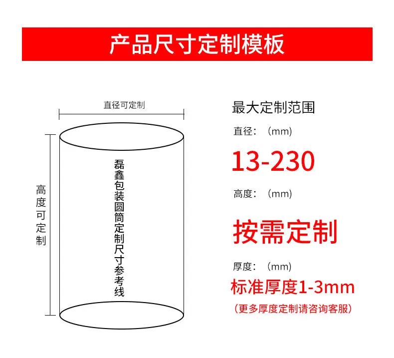 产品尺寸定制模板