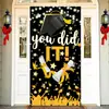 Cubierta de Puerta Temporada de Graduación 2026 Transfronteriza para Celebrar Decoración de Fiesta de Graduación Tela Colgante Negro Dorado Tela de Fondo para Ancho de Puerta