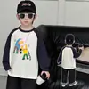 Elegante camiseta de manga larga para niños, colección de otoño 2026, nuevo diseño con mangas raglán, top versátil como capa base para bebés