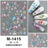Novos Adesivos 5D Embossados para Nail Art Adesivos de Natal Boneco de Neve Floco de Neve Papai Noel Desenho Animado Estéreo Adesivos Adesivos para Unhas