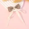 Tecido Xadrez Casual Acessórios de Cabelo com Pérolas Novo Laço Feito à Mão Material para Brinquedo de Pelúcia DIY Acessórios de Joia