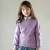 Suéter de Lana 100% Tejido Camiseta Interior Suéter de Cuello Semi Alto para Niños y Niñas Bebé Color Sólido Suéter Grande para Niños
