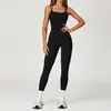 Macacão Nude Transfronteiriço Costas Cruzadas Peça Única Slim Roupa de Yoga Esportes de Corrida ao Ar Livre Fitness Wear 4509