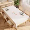 Mantel Color Crema, Lavable, Impermeable, Resistente al Aceite, Inodoro, Lujo Ligero, Tacto de Alta Gama, Mantel para Mesa de Café y Escritorio de PVC, Cubierta de Mesa