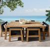 Mesas y Sillas Nórdicas para Exteriores, Muebles de Teca Impermeables y a Prueba de Sol para Patio, Terraza de Jardín al Aire Libre, Combinación de Madera Maciza Anticorrosiva para Uso Doméstico