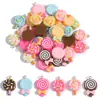 Color Macarrón Juguete de Comida Artificial Mini Paleta Llavero DIY Colgante Accesorios de Resina W542