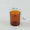 Taza de vidrio para vela perfumada personalizada, diseño simple con tapa, recipiente de vidrio de cera de soja, taza de vela de boca ancha, taza de vela de vidrio