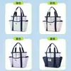Nova Bolsa de Armazenamento de Malha Portátil para Natação, Bolsa de Higiene Pessoal Portátil de Grande Capacidade para Férias, Bolsa de Armazenamento Multifuncional para Praia