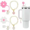 (2+2) Cubierta de Popote de Flor para Accesorios de Taza Stanley 10 mm Silicona Reutilizable