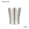 Taza de Agua de Titanio Puro Feijian, Taza de Café de Doble Capa Portátil de Gama Alta para Conservación de Cerveza, Taza de Titanio 220ml
