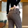 Calças Casuais Masculinas 2025 Novas Espessas de Negócios Slim Retas para Homens de Meia-Idade Outono e Inverno Vestuário Masculino Versátil