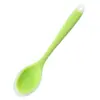 Cuchara de Silicona Resistente a Altas Temperaturas en Stock, Silicona de Grado Alimenticio, Adecuada para Estudiantes y Niños, Cuchara Pequeña Densa, Cuchara Mezcladora Colorida para Ensalada