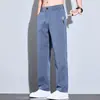 Pantalones Ligeros de Negocios Casual para Hombre, Frescos y con Caída, para Primavera y Verano, con Acabado de Alta Gama, Color Sólido, Corte Delgado, Versátiles, Pantalones Rectos de Alta Gama