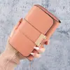 Cartera Popular de Lujo Ligero Transfronteriza para Mujer, Corta, de Moda, Gran Capacidad, Hebilla de Cremallera, Billetera para Estudiante, Color Sólido, Billetera para Monedas