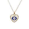 Collar transfronterizo nuevo de ojo turco con incrustaciones de diamantes creativo ojos azules cadena clavicular colgante ojo del diablo al por mayor