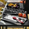 Rack Plegable de Acero Inoxidable para Piernas de Pollo, Parrilla Barbacoa con Bandeja Base para Asar Pollo, Suministro Directo del Extranjero