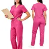 Amazon Popular transfronterizo Secado rápido Ropa para lavar a mano Conjunto Uniforme de enfermera de hospital Ropa de trabajo Hospital de belleza Ropa para lavar a mano