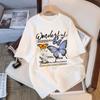 Camiseta Blanca de Algodón Puro de Manga Corta Estilo Retro Americano para Mujer Verano 2026 Nueva Camiseta de Verano Holgada Talla Grande