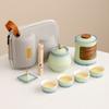 Tetera de Cerámica Cultural y Creativa de la Ciudad Prohibida Juego de Té de Viaje Taza Rápida Portátil para Acampar al Aire Libre Una Tetera