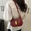 Bolso de hombro moderno retro para ir al trabajo, tipo mensajero, 2025, nicho, textura, popular este año, patrón tejido ins, tendencia de bolso para mujer