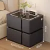 Mesita de noche inteligente, simple y moderna, multifuncional con carga inalámbrica y altavoz, gabinete de mesita de noche de madera maciza de lujo ligero para uso en el hogar del dormitorio