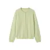 Suéter tipo LiuyiCloud~Suéter Cardigan de Punto con Borde Enrollado de Terciopelo de Seda de Morera, Cachemira y Lana 6811B4