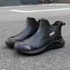 Botas de Chuva da Moda para Acampamento, Caminhada, Travessia de Rios - Masculinas, com Acolchoamento de Algodão para Aquecimento, Botas de Chuva para Uso Diário em Todas as Estações, Impermeáveis, Antiderrapantes, Resistentes ao Desgaste de Borracha