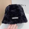 Outono e Inverno Novo Estilo K Versátil Artefato Sem Maquiagem Chapéu de Pescador Peludo para Mulheres Mostra Rosto Pequeno Chapéu Balde Quente com Forro de Lã