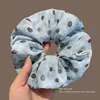 Elástico de Cabelo Oversized Estilo Coreano Intestino de Porco, Corda de Cabelo Versátil com Renda de Bolinhas, Elástico para Rabo de Cavalo Alto, Elástico de Borracha, Acessório de Cabelo de Alta Qualidade
