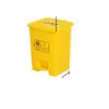 Cubo de basura médico con contenedor amarillo engrosado para objetos punzocortantes para almacenamiento de residuos de hospital y clínica con pedal