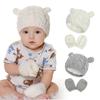 Gorro de Bebé Gorro de Punto 2020 Otoño e Invierno Set de Gorro y Guantes Forma Linda de Orejita Gorro de Bebé para Niño y Niña